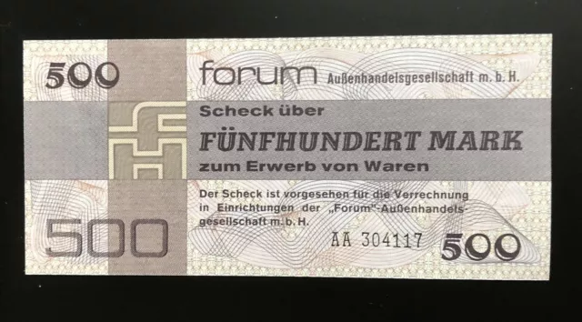 DDR Forum Scheck über 500 Mark zum Erwerb von Waren