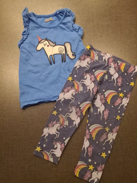 Leggings top t-shirt unicorno per ragazze 12-18 mesi set outfit pacchetto Next