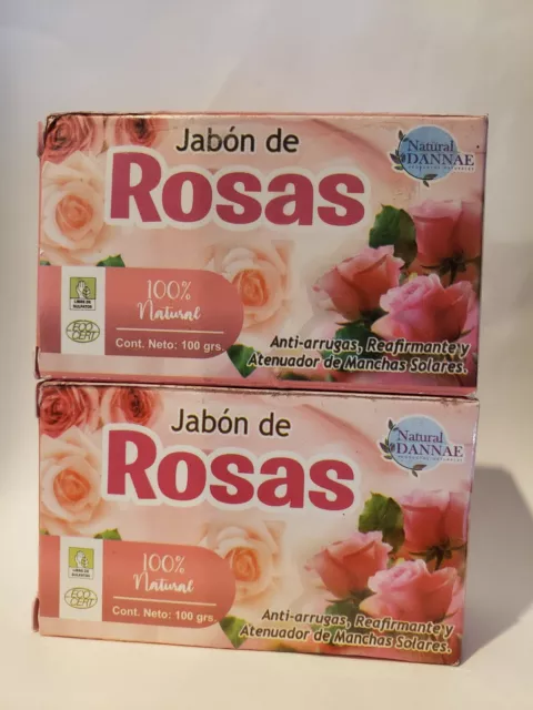 FLOWERS ROSES SOAP JABON DE ROSAS (2 pack) "Manchas,Anti-Arrugas,  Reafirmante"