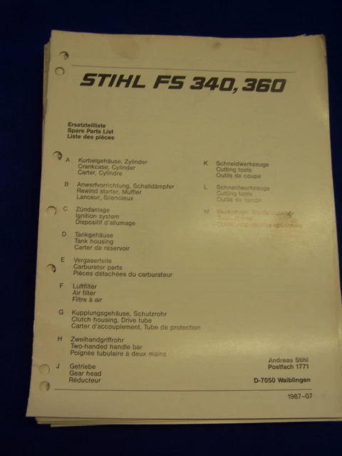 Stihl Fs 360 Ersatzteilliste: Stihl Fs 360 Ersatzteile Pdf – VCYN
