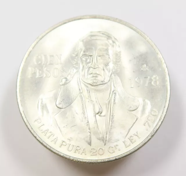 1978 BU UNC Silver 100 Pesos Mexico Coin Item #34732