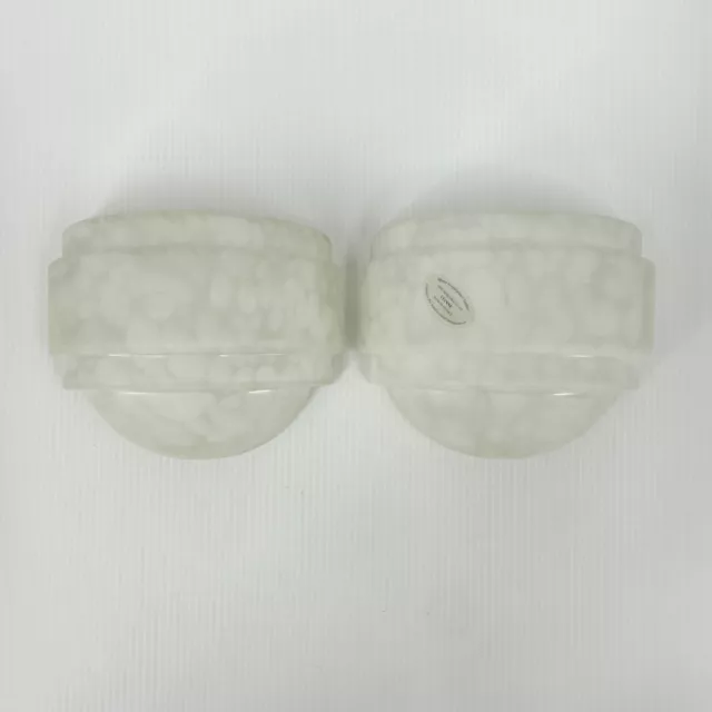 Set of 2 Mouth-Blown Glass Vianne Wall Sconce Lamp Shades Frosted Speckled Glass