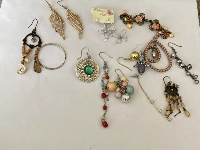 Job Lot of Vintage & Modern Earrings Costume Jewellery 3 pairs 11 singles