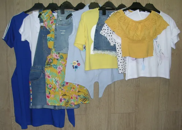 NEXT GAP MATALAN etc Girls Yellow Summer Bundle Tops Dress Shorts Age 11-12 152
