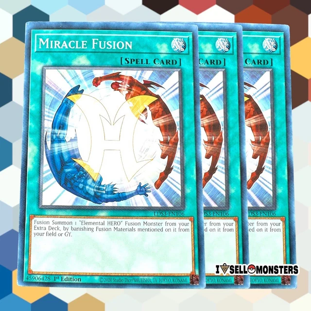 YUGIOH! x3 Miracle Fusion LDS3-EN106 Yu-Gi-Oh! 3x NM 1st Ed FAST SHIP COMMON TCG