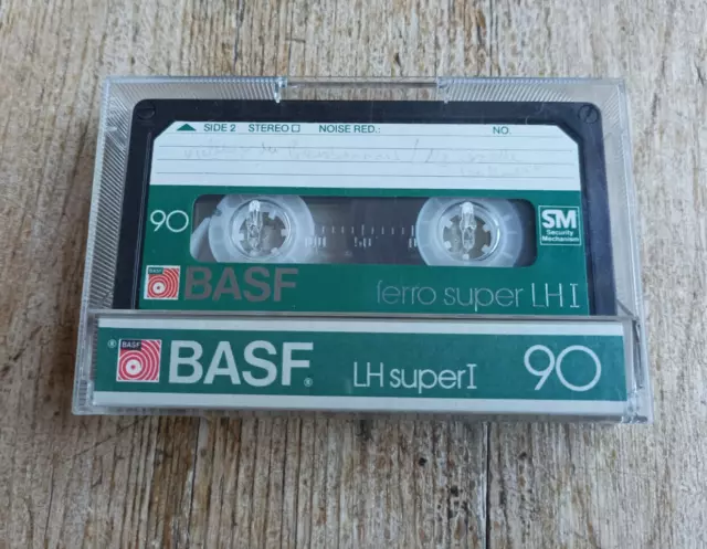 1x BASF LH SUPER I CASSETTE 90 BLANK AUDIO CASSETTE VIERGE TAPE USED 1982