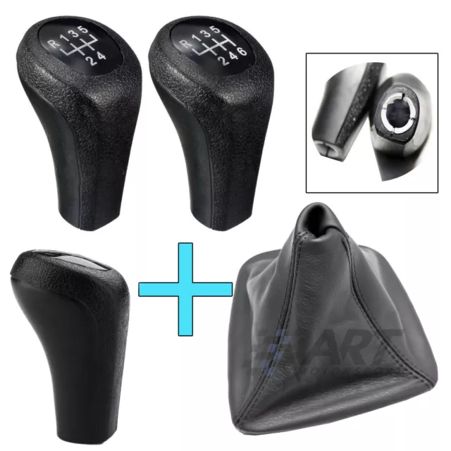 Palanca de cambio + funda de cuero negra para Bmw E46 Compact