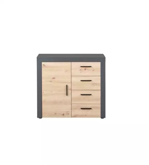 Credenza In Laminato Antracite+Frontali Quercia 2