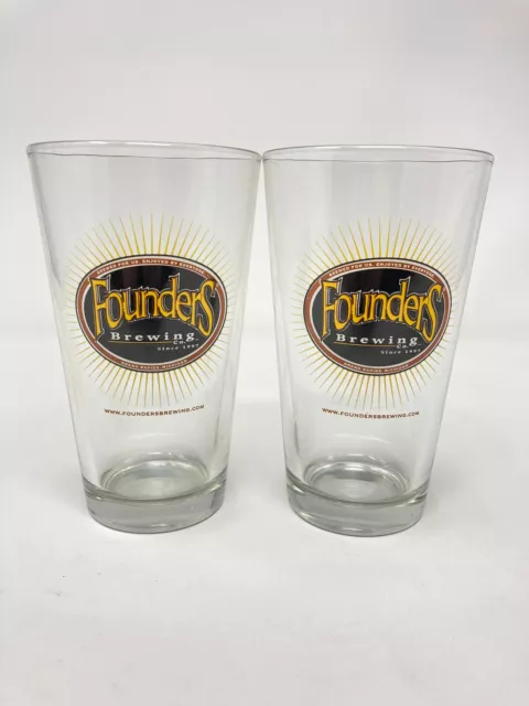 Founders Brewing Pint Beer Glass- Set of 2