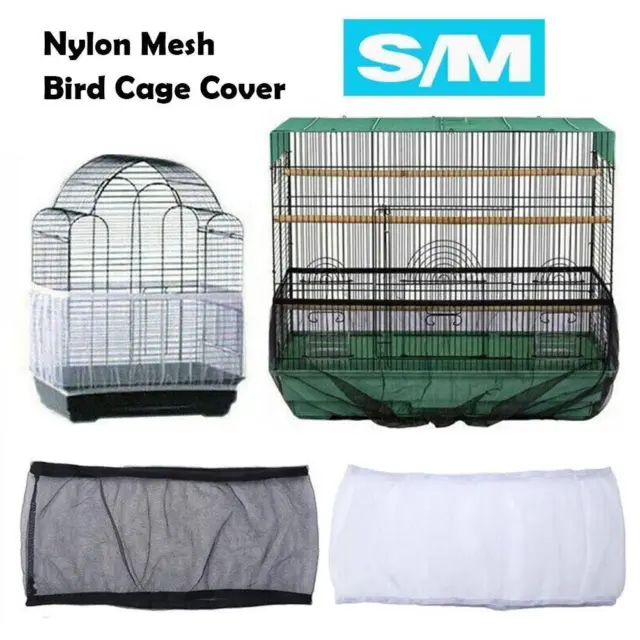 Malla de nailon para jaula para pájaros cubierta falda red fácil limpieza cazador protector de aves I5Y2