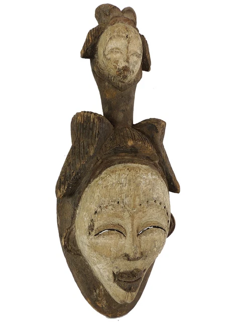 Punu Maiden Spirit Mask with Two Faces Mukudji Gabon