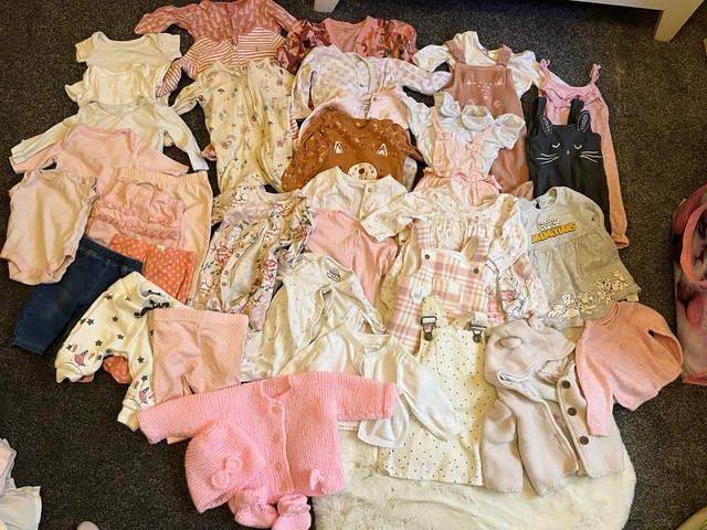 Large Baby Girls Clothes Bundle firstsize 0-1 0-3 months vest babygrow 60+ items
