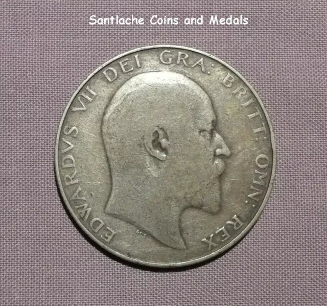 1907 King Edward Vii Silver Halfcrown - Rare Coin