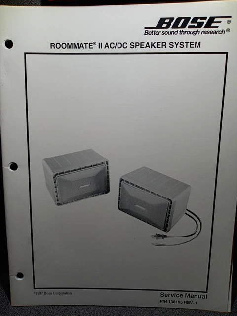 BOSE Roommate II AC/DC Speaker System Service Manual Original