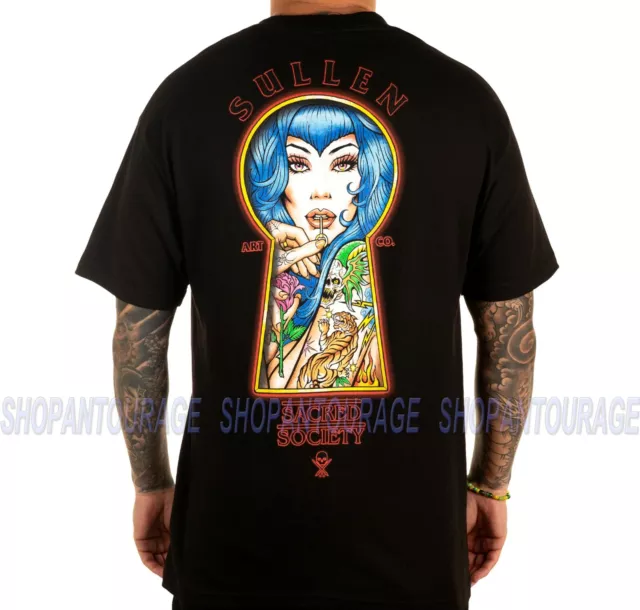 Sullen Sacred Society SCM3592 Manica Corta Grafico Tattoo Skull T-Shirt Per Uomo
