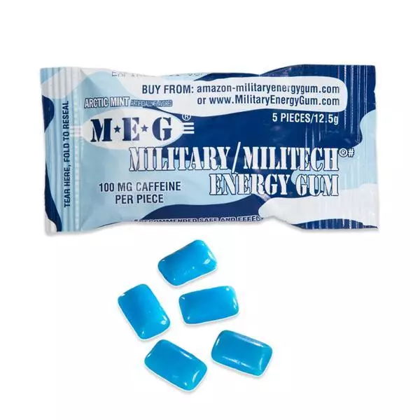 Military Energy Gum- 3 PK Mix- 100mg Caffeine-Workout-Drink-Rations-Sports-NoDoz 2