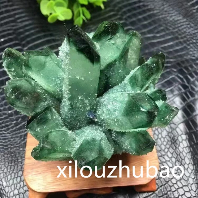 400-500G New Find Green Phantom Quartz Crystal Cluster Mineral Specimen Healing