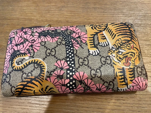 Gg wallet online with tiger print