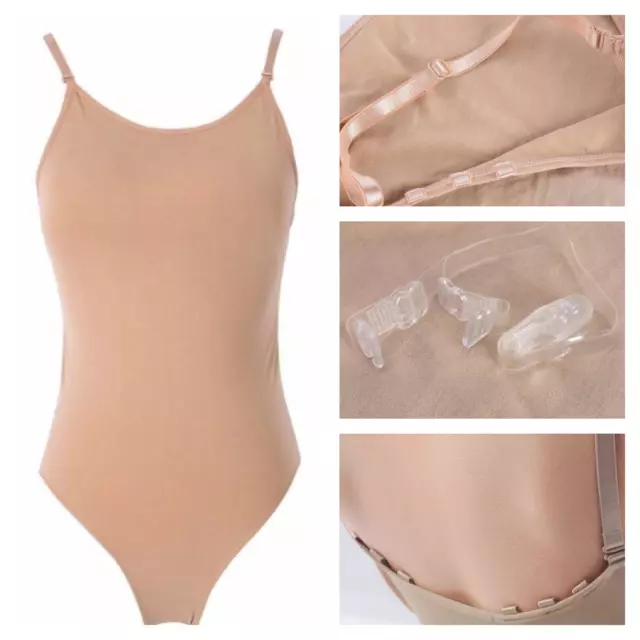 PROFESSIONAL BACKLESS DANCE Bra.Includes Free Clear Straps.Nude