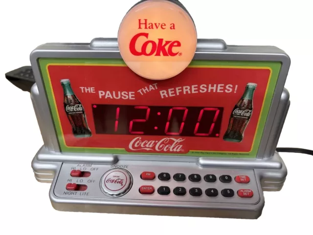 Vintage Coke Coca Cola Digital Alarm Clock Night Light Have A Coke WORKS