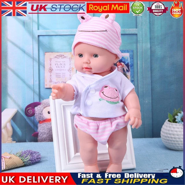 30cm Finished Doll Washable PVC 3D Prop Doll Baby Companion Toys (Pink)