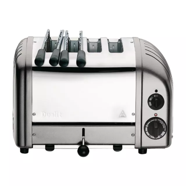 Dualit 2 x 2 Combi Vario 4 Slice Toaster Silver 220x360x210mm Aluminium 42171