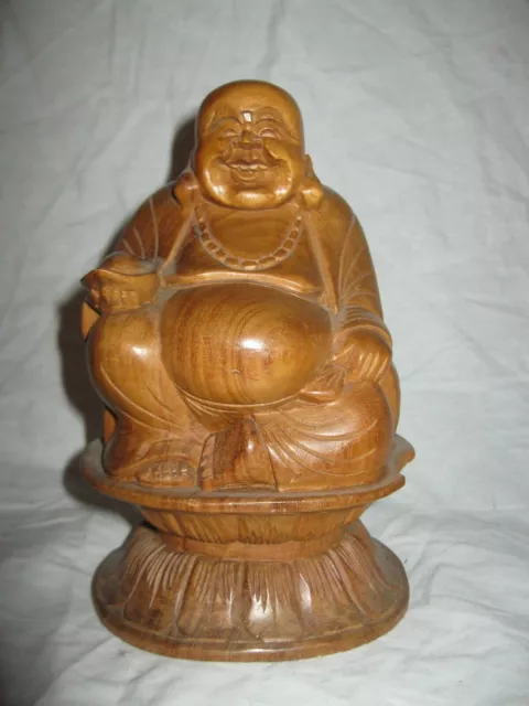 Ancienne SCULPTURE PETITE STATUETTE BOUDDAH BUDDAH 17cm en BOIS Statue Wood Asie