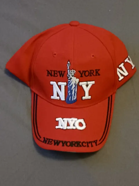 NYC STATUE OF LIBERTY New York City RED BASEBALL CAP