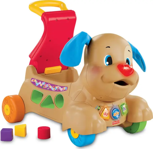 Fisher-Price Laugh & Learn Stride-to-Ride Puppy Musical Baby Walker Ride-On Toy