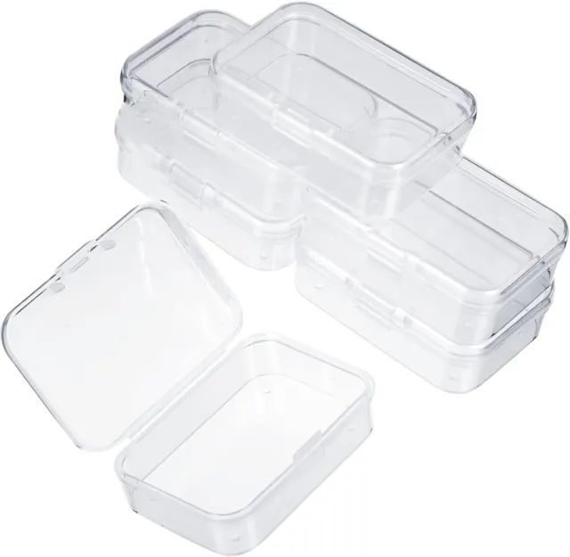 10 Pcs Clear Small Storage Box Plastic Transparent Container with Lid  Organizer
