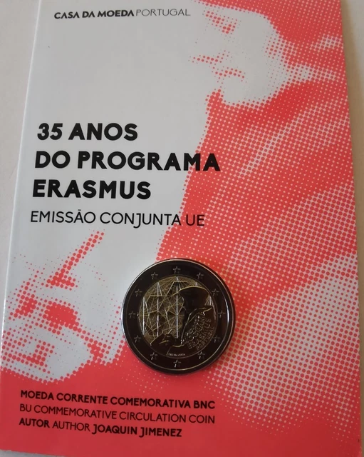 Coincard Pièce 2 euros Commémorative Erasmus Portugal