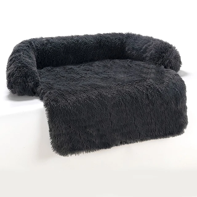 Pet Sofa Dog Bed Calming Bed Long Plush Winter Warm Kennel Pet Cat Sofa Cushion