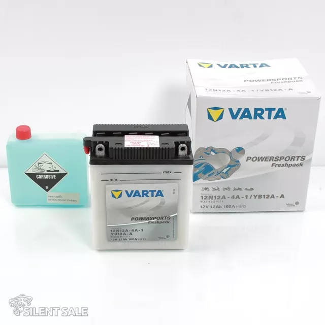 Varta Powersports Freshpack 12N12A-4A-1 Motorrad Batterie YB12A-A 512011012 12V  12Ah 160A, Starterbatterie, Motorrad, Kfz, Batterien für