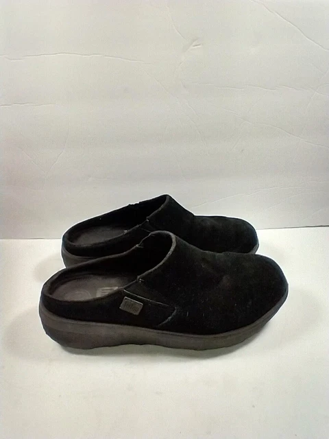 Fitflop Loaff Black Suede Clogs Women's sz 6
