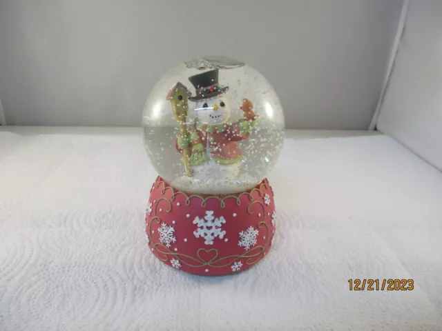 Precious Moments Snowman Musical Water Globe 'Deck the Halls' 101105  - Rare!