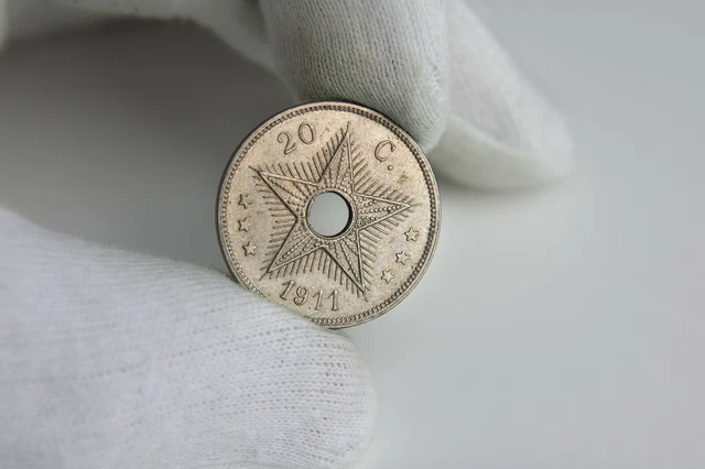 20 Centimes 1911 Albert I Democratic Republic of the Congo High Grade Coin UNC