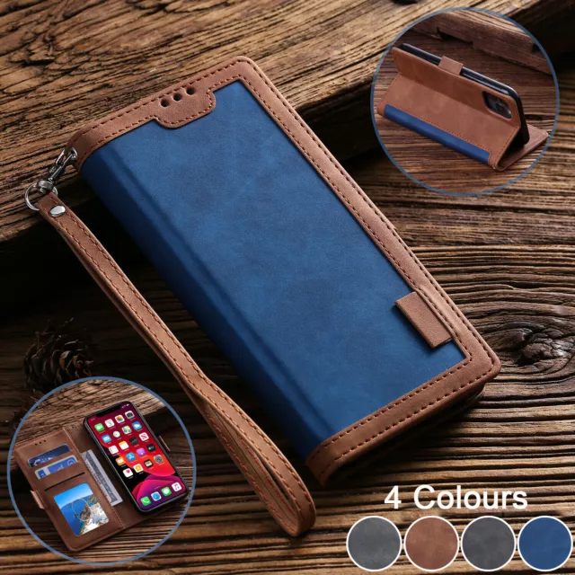 Leather Flip Case For iPhone 13 12 11 SE 14 XR 8 7 15 Magnetic Card Wallet Cover