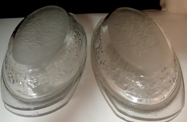 2 Fantasia PRINCESS HOUSE Clear Glass Individual Casserole Bake Dishes Lids