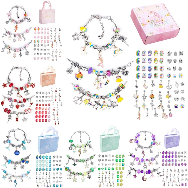 Práctico kit de fabricación de pulseras joyería artesanías hechas a mano hágalo usted mismo pulseras dijes
