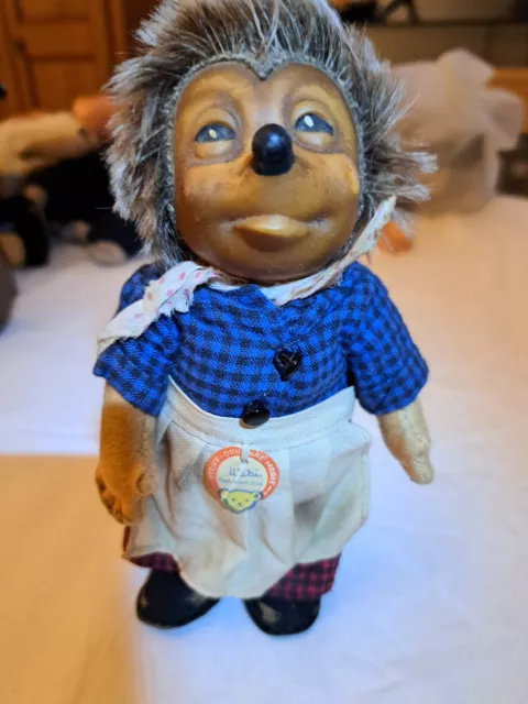 Steiff Igel MICKI - Höhe 16 cm, mit Schild , Alter circa 50-60 Jahre, Gebrauchte