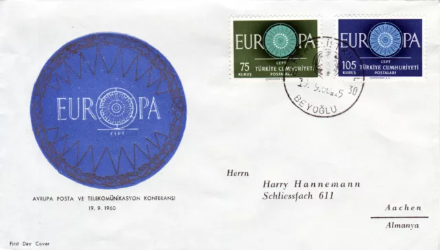 Türkei 1774-75 FDC, CEPT 1960