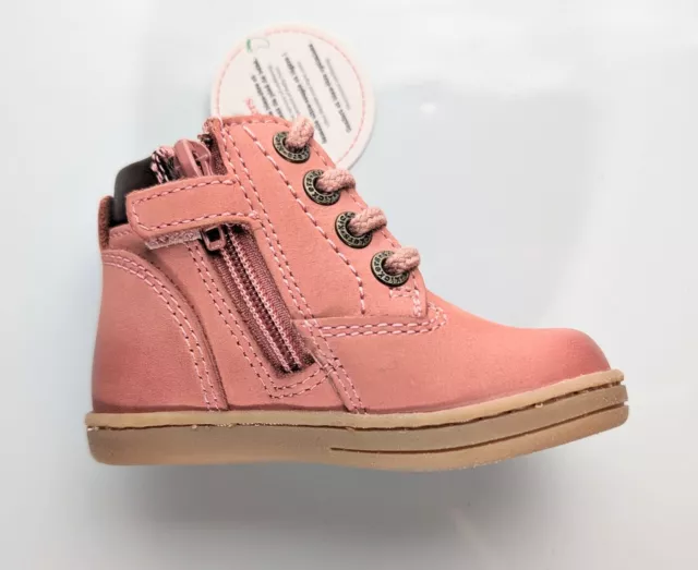 Kickers Unisex Baby's Boys Salmon Pink Nubuk Leather Boots Shoe Size 18 UK 2 £59