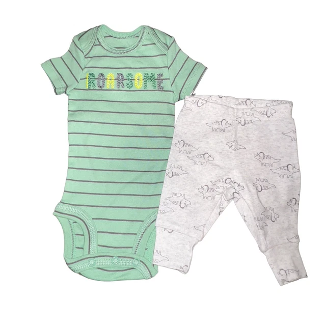 Carters Just One You One Piece Roarsome Boys Dino Pant Set Striped Size NB