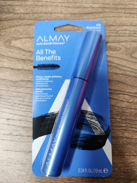 Máscara de pestañas Almay - All The Benefits #503 MARRÓN NEGRO 0,24 fl.oz. - NUEVO