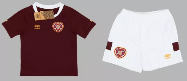 Neu Hearts 2-3 Jahre Jungen Fußball-Kit Shirt Shorts Heart of Midlothian