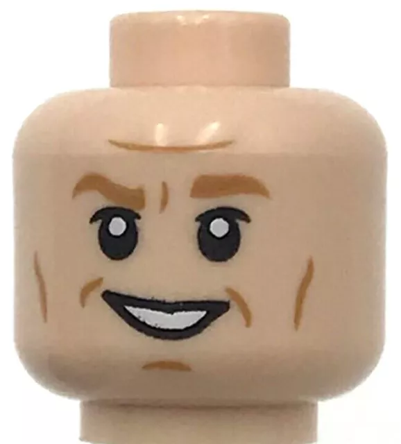 Lego New Light Flesh Minifigure Head Dual Sided Awkward Grin Sweat Droplet