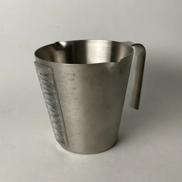 AMCO Measuring Beaker With Handle And Two Spouts 18/8 Stainless Steel 4 Cup (G)
