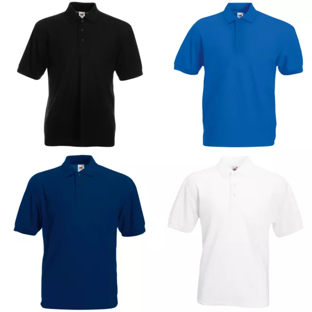 FRUIT OF THE LOOM POLO SHIRT 14 COLOURS S-XXL BRAND NEW