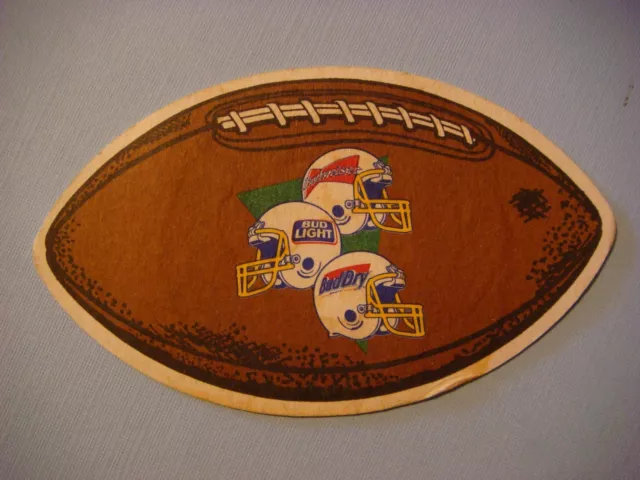 Beer Coaster ~ Anheuser Busch BUDWEISER, Bud Light, Bud Dry ~ Pro FOOTBALL Ball