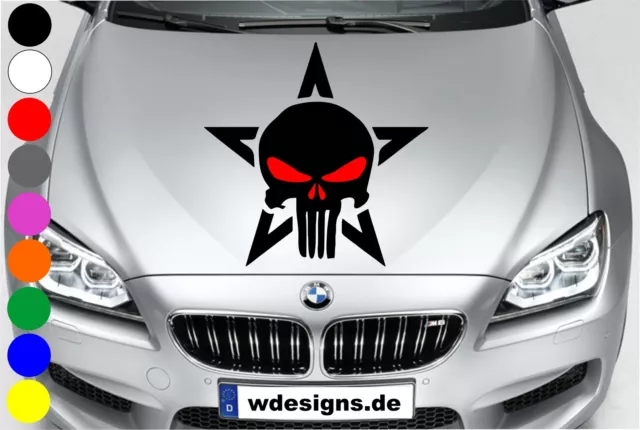 WD Autoaufkleber THE PUNISHER TOTENKOPF ROT Aufkleber Motorhaube Heckscheibe